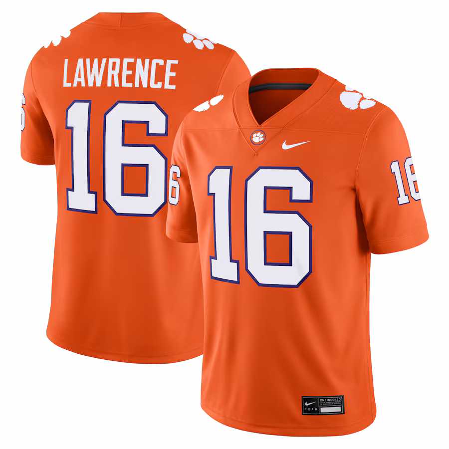 Men's Nike Trevor Lawrence Orange Clemson Tigers Alumni Game Jersey - Ujersey Shop