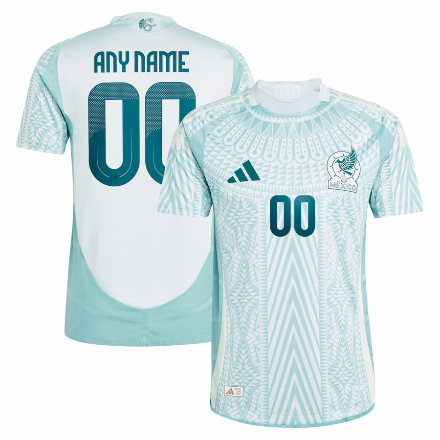 Men's Mexico National Team  adidas Green 2024 Away Authentic Custom Jersey - Ujersey Shop