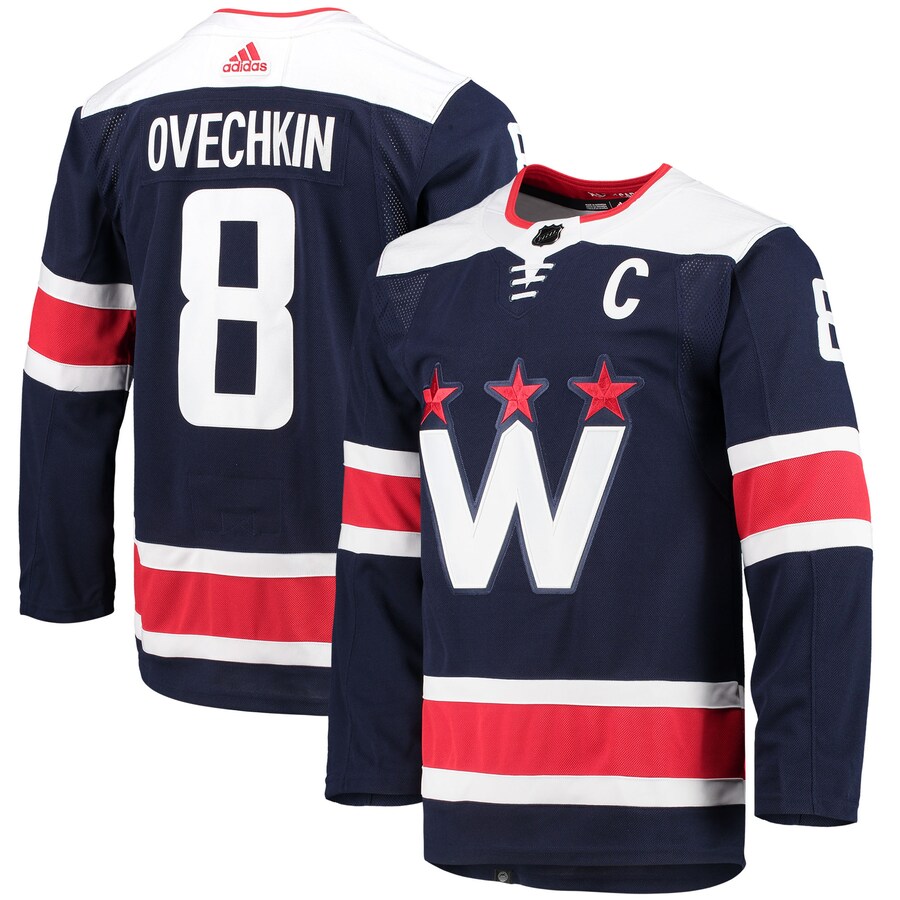 Men's Washington Capitals Alexander Ovechkin adidas Navy Alternate Primegreen Authentic Pro Player Jersey - Ujersey Shop