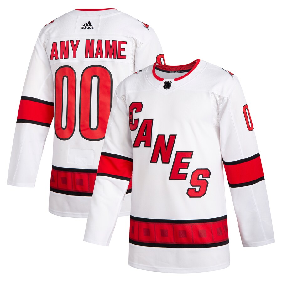 Men's Carolina Hurricanes adidas White 2020/21 Away Custom Authentic Jersey - Ujersey Shop