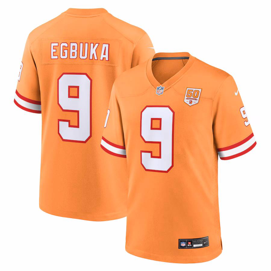 Men's Tampa Bay Buccaneers Emeka Egbuka Nike Creamsicle 50th Season Game Jersey - Ujersey Shop