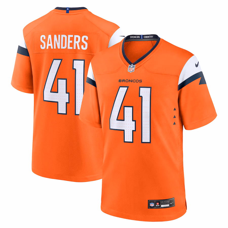 Men's Denver Broncos Drew Sanders Nike Orange Team Game Jersey - Ujersey Shop