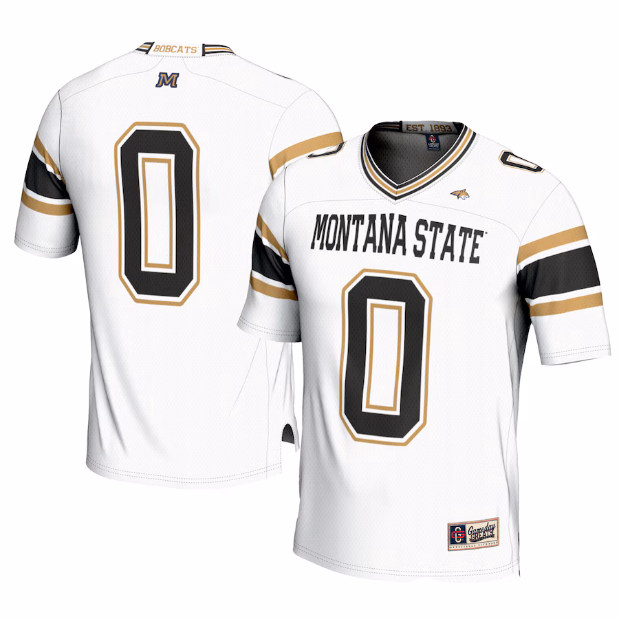 Men's GameDay Greats #0 White Montana State Bobcats Football Jersey - Ujersey Shop