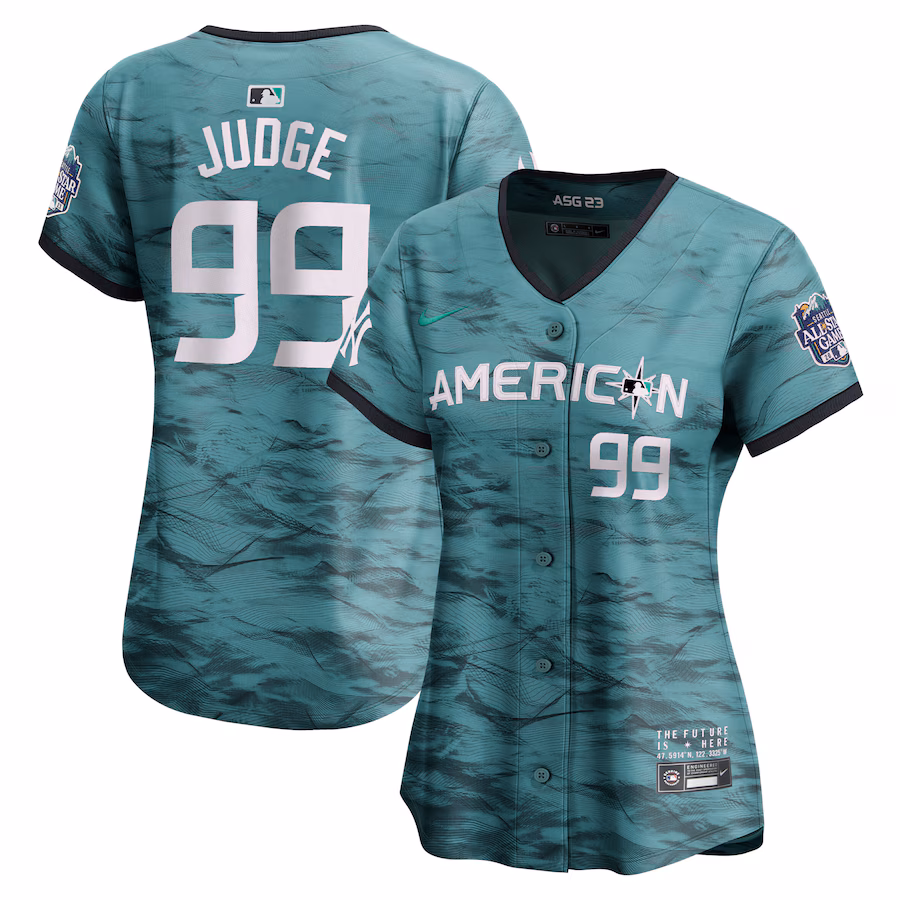 Women's American League Aaron Judge Nike Teal 2023 MLB All-Star Game Limited Player Jersey - Ujersey Shop