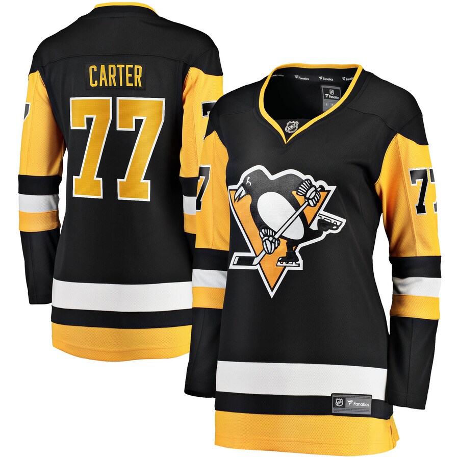 Women's Pittsburgh Penguins Jeff Carter Fanatics Branded Black 2017/18 Home Breakaway Jersey - Ujersey Shop