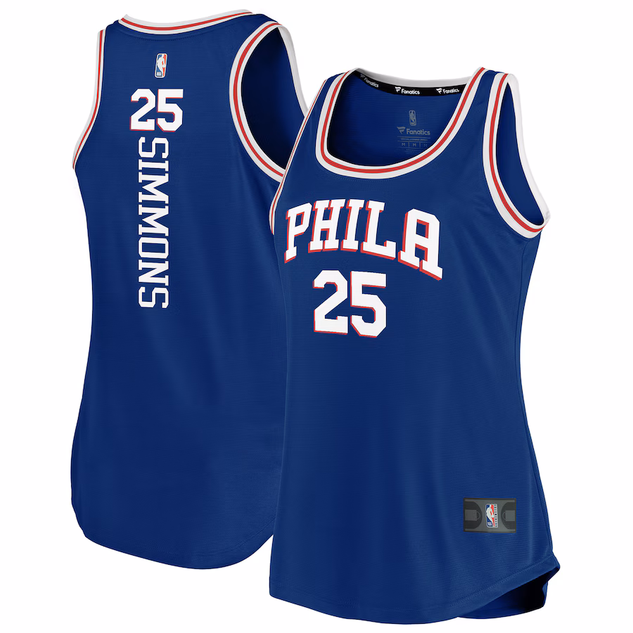 Women's Philadelphia 76ers Ben Simmons Fanatics Royal Fast Break Team Tank Jersey - Icon Edition - Ujersey Shop
