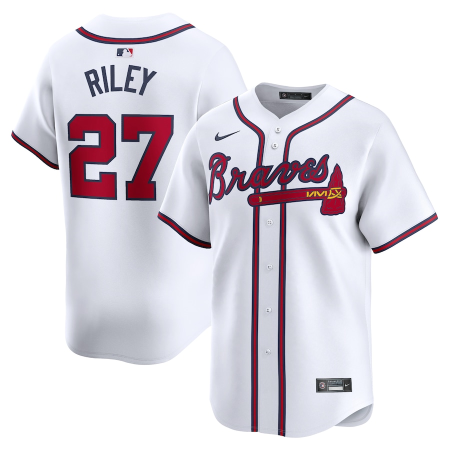 Men's Atlanta Braves Austin Riley Nike White Home Limited Player Jersey - Ujersey Shop