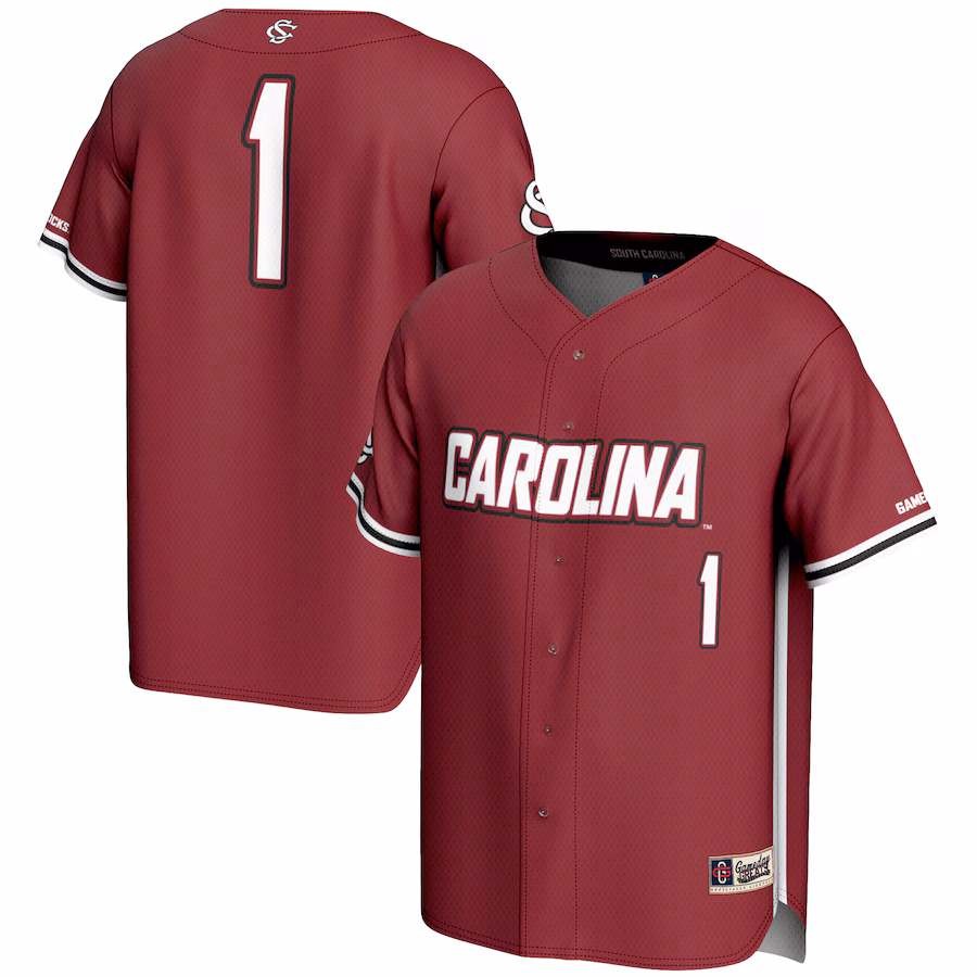 Men's GameDay Greats #1 Garnet South Carolina Gamecocks Lightweight Baseball Fashion Jersey - Ujersey Shop