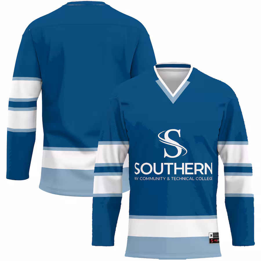 Youth GameDay Greats  Blue Southern West Virginia Community and Technical College  Hockey Jersey - Ujersey Shop