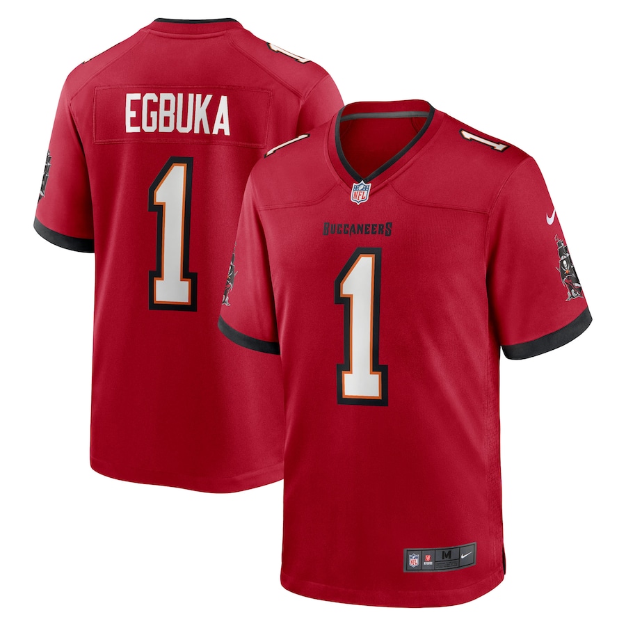 Men's Tampa Bay Buccaneers Emeka Egbuka Nike Red 2025 NFL Draft First Round Pick  Game Jersey - Ujersey Shop