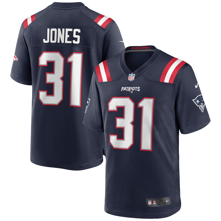 Men's New England Patriots Jonathan Jones Nike Navy Game Jersey - Ujersey Shop