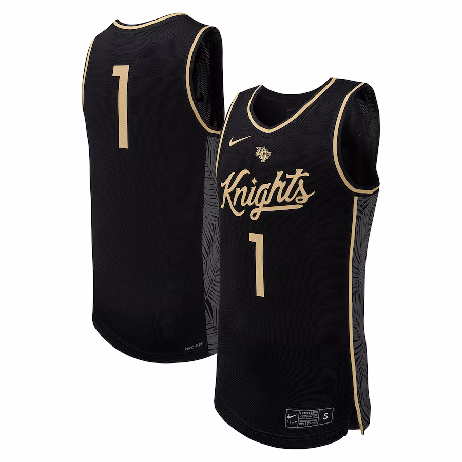 Men's Nike #1 Black UCF Knights Replica Basketball Jersey - Ujersey Shop