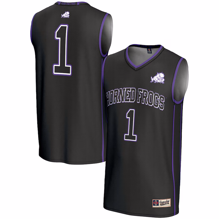Youth GameDay Greats #1 Black TCU Horned Frogs Lightweight Basketball Jersey - Ujersey Shop