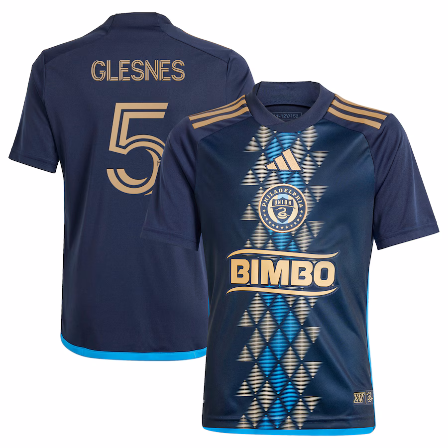 Youth Philadelphia Union Jakob Glesnes adidas Navy 2024 The XV Kit Replica Player Jersey - Ujersey Shop