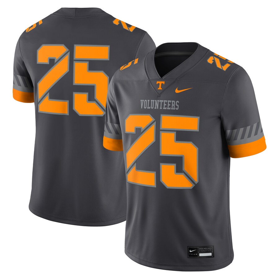 Men's Nike #25 Anthracite Tennessee Volunteers Game Jersey - Ujersey Shop