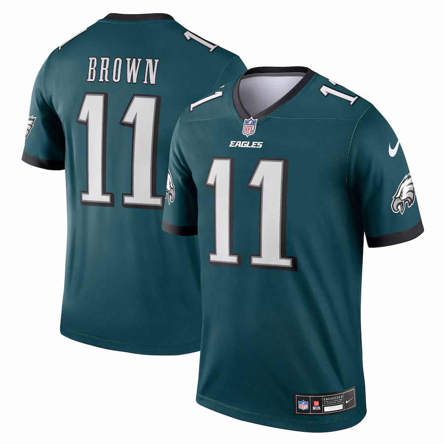 Men's Philadelphia Eagles A.J. Brown Nike Green Legend Player Performance Top - Ujersey Shop