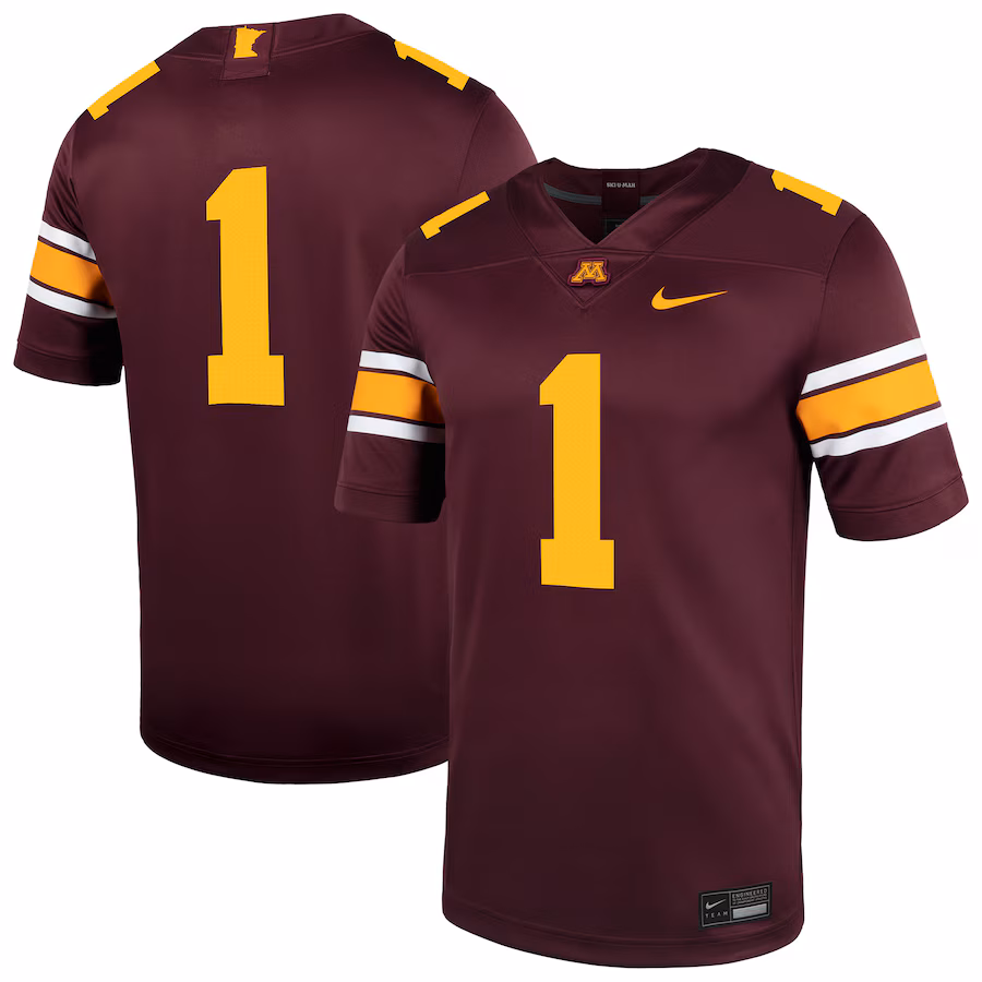 Men's Nike #1 Maroon Minnesota Golden Gophers Untouchable Football Jersey - Ujersey Shop
