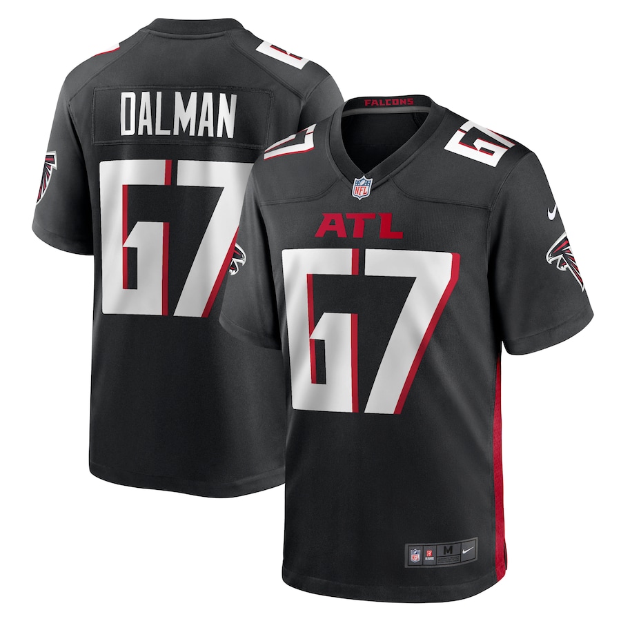 Men's Atlanta Falcons Drew Dalman Nike Black Game Jersey - Ujersey Shop