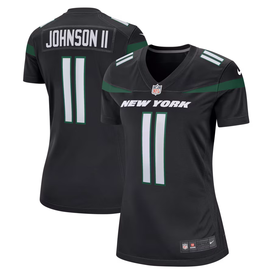 Women's New York Jets Jermaine Johnson II Nike Stealth Black Alternate Game Jersey - Ujersey Shop