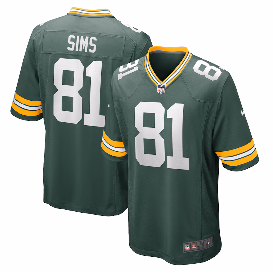 Men's Green Bay Packers Ben Sims Nike  Green Team Game Jersey - Ujersey Shop