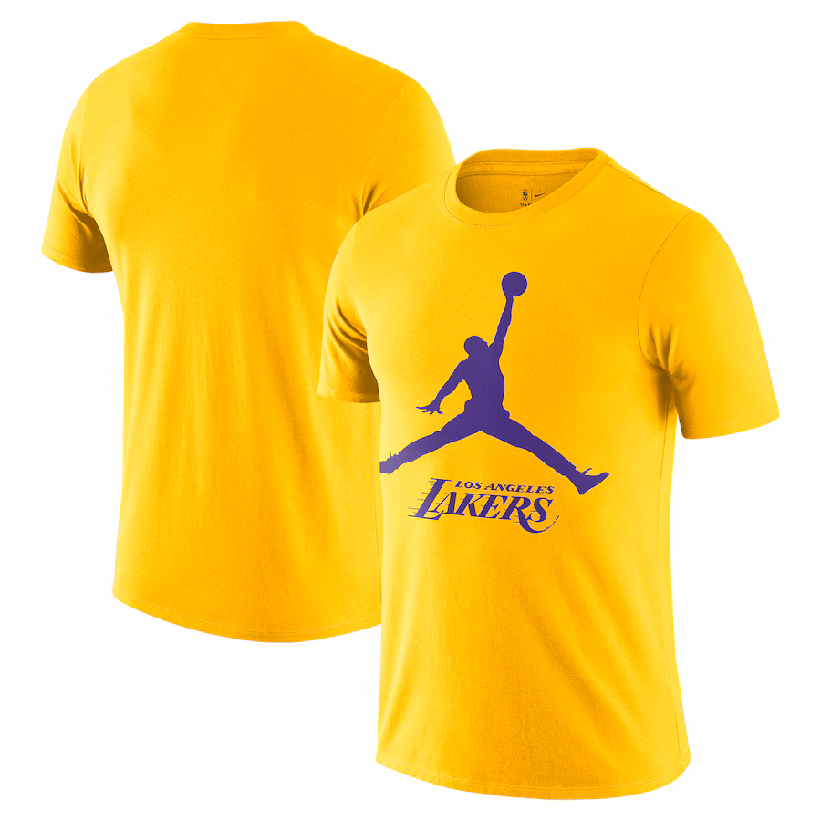 Men's Los Angeles Lakers Nike Gold Essential Jumpman T-Shirt - Ujersey Shop