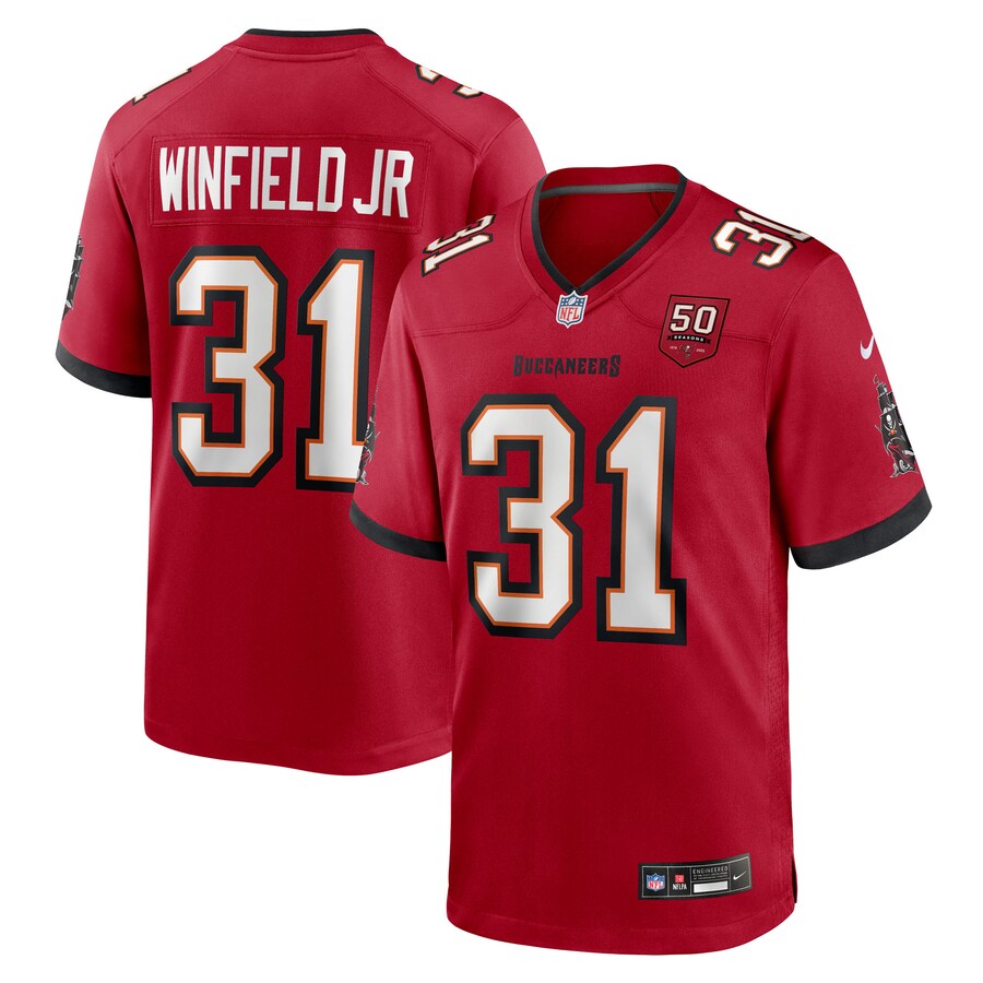 Men's Tampa Bay Buccaneers Antoine Winfield Jr. Nike Red 50th Season Team Game Jersey - Ujersey Shop