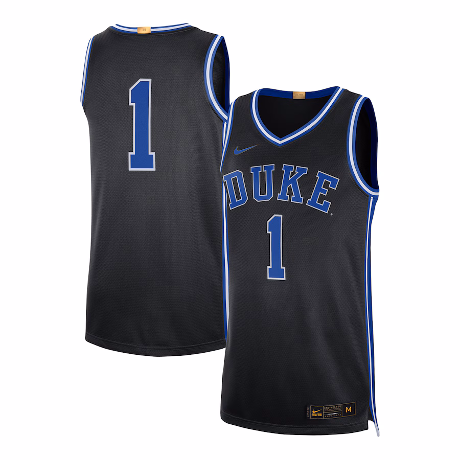 Men's Nike #1 Black Duke Blue Devils Limited Authentic Jersey - Ujersey Shop
