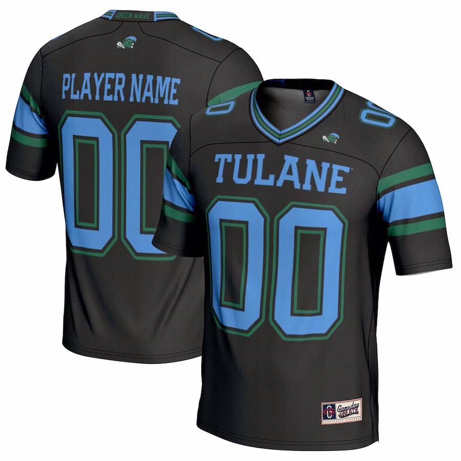 Tulane Green Wave GameDay Greats NIL Pick-A-Player Football Jersey - Black - Ujersey Shop