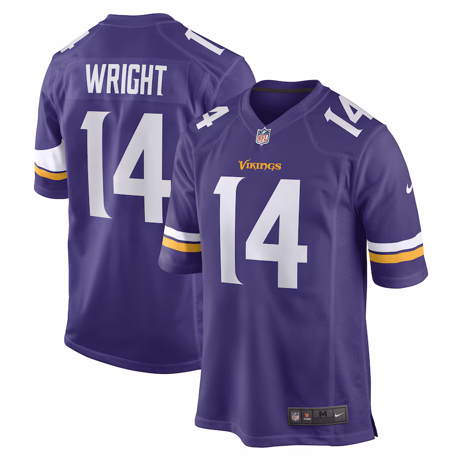 Men's Minnesota Vikings Ryan Wright Nike Purple Game Player Jersey - Ujersey Shop