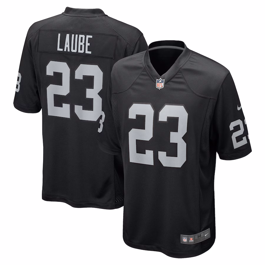 Men's Las Vegas Raiders Dylan Laube Nike Black Team Game Jersey - Ujersey Shop