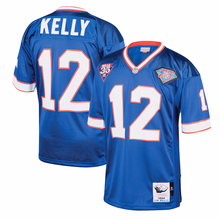 Men's Buffalo Bills 1994 Jim Kelly Mitchell & Ness Royal Authentic Throwback Retired Player Jersey - Ujersey Shop