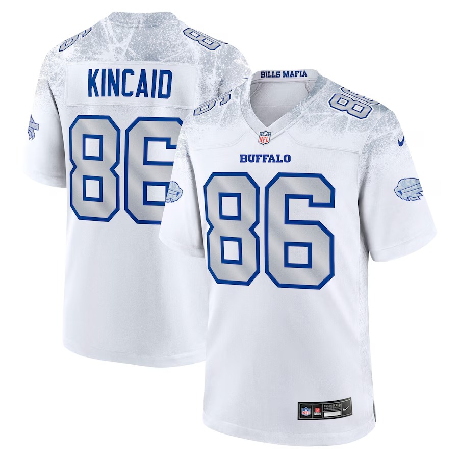 Men's Buffalo Bills Dalton Kincaid Nike White 2025 Rivalries Collection Game Jersey - Ujersey Shop