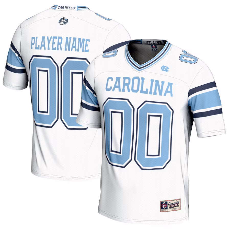 North Carolina Tar Heels GameDay Greats Youth NIL Pick-A-Player Football Jersey - White - Ujersey Shop