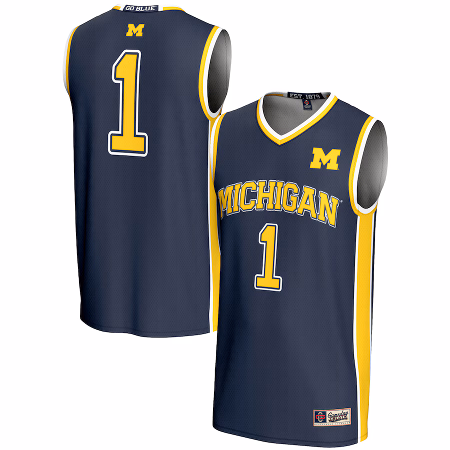Unisex GameDay Greats #1 Navy Michigan Wolverines Lightweight Basketball Jersey - Ujersey Shop