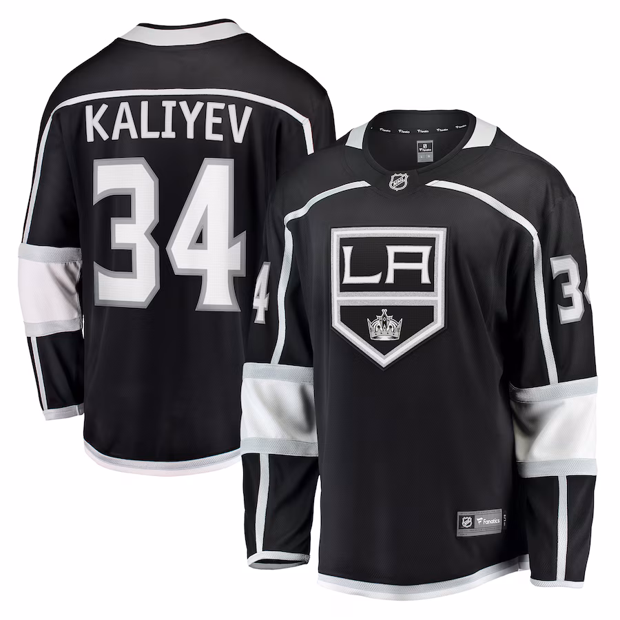 Men's Los Angeles Kings Arthur Kaliyev Fanatics Black Home Breakaway Player Jersey - Ujersey Shop