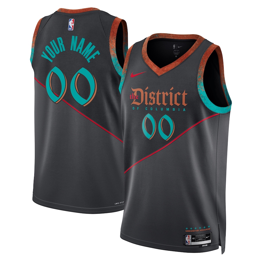Unisex Washington Wizards  Nike Black 2023/24 Custom Swingman Jersey - City Edition - Ujersey Shop