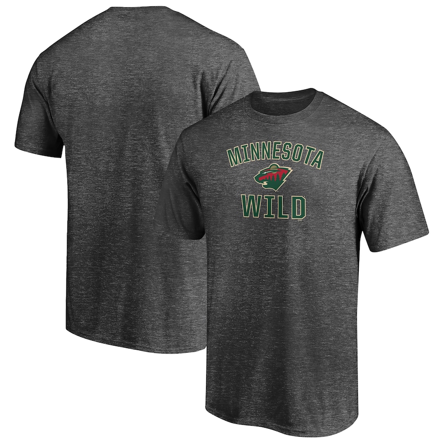 Men's Minnesota Wild Charcoal Victory Arch T-Shirt - Ujersey Shop