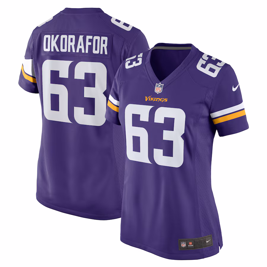 Women's Minnesota Vikings Chim Okorafor Nike Purple Team Game Jersey - Ujersey Shop