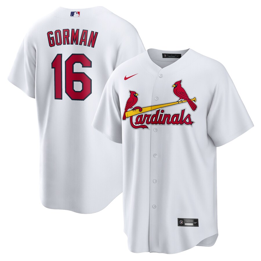 Men's St. Louis Cardinals Nolan Gorman Nike White Home Replica Jersey - Ujersey Shop