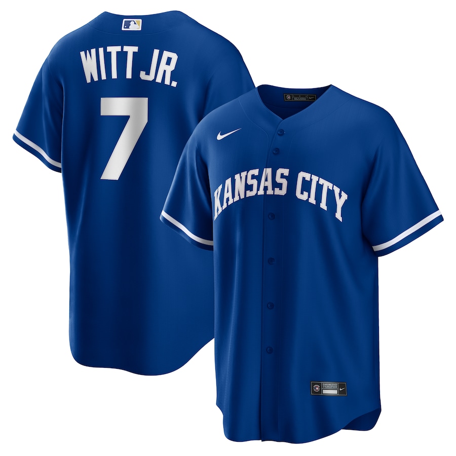 Men's Kansas City Royals Bobby Witt Jr. Nike Rush Blue Alternate 2 Replica Jersey - Ujersey Shop