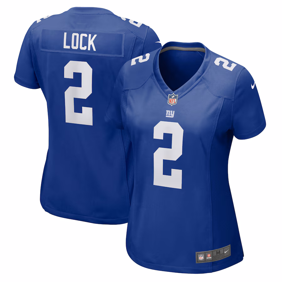 Women's New York Giants Drew Lock Nike Royal Game Jersey - Ujersey Shop
