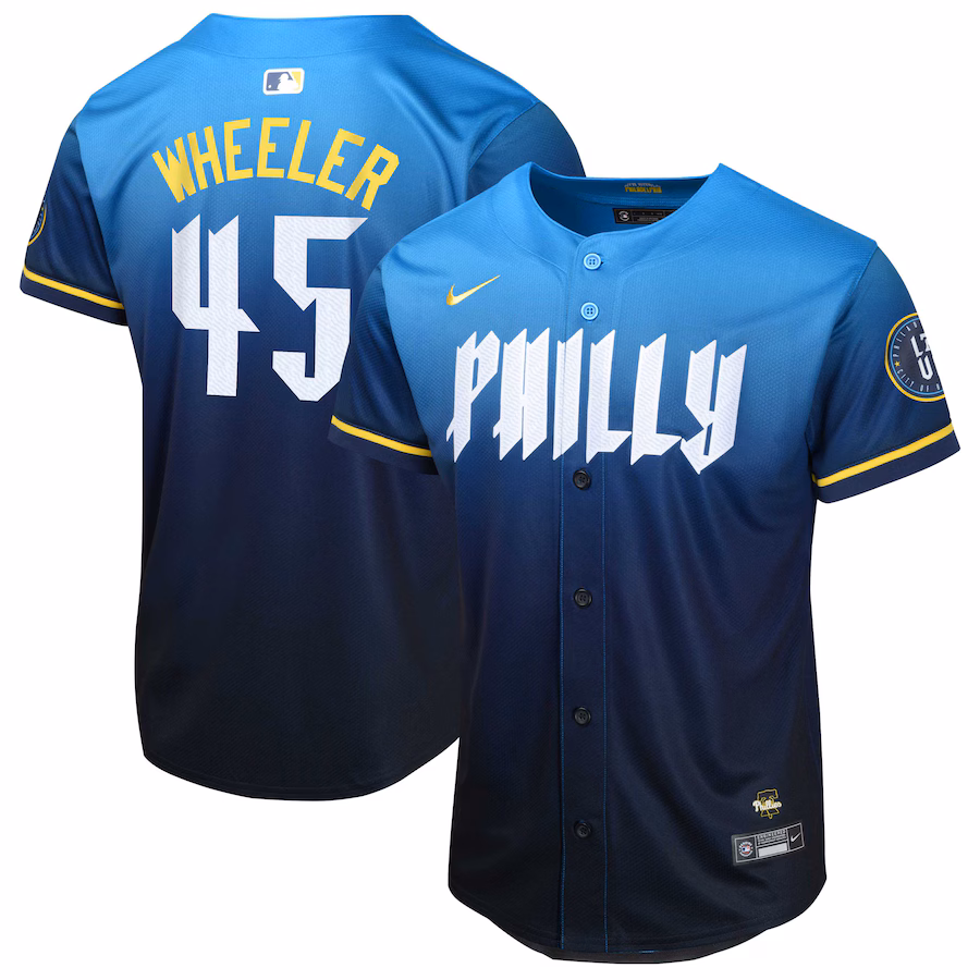 Youth Philadelphia Phillies Zack Wheeler Nike Blue 2024 City Connect Limited Player Jersey - Ujersey Shop