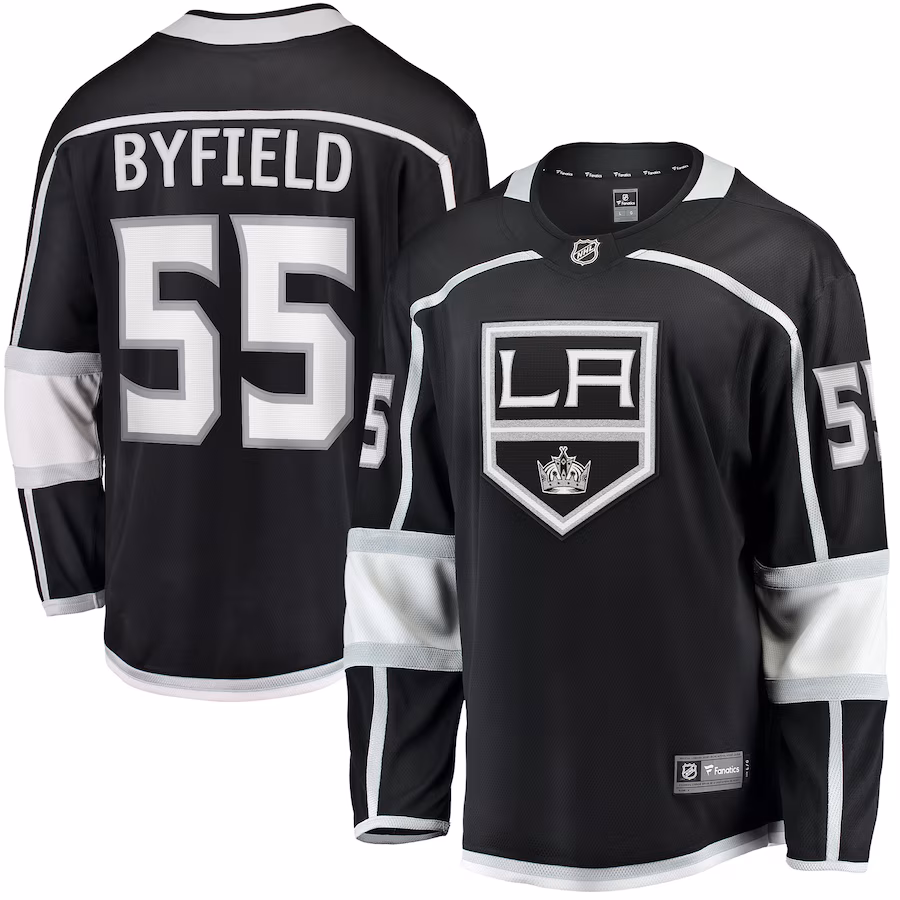 Men's Los Angeles Kings Quinton Byfield Fanatics Black Home Team Breakaway Player Jersey - Ujersey Shop