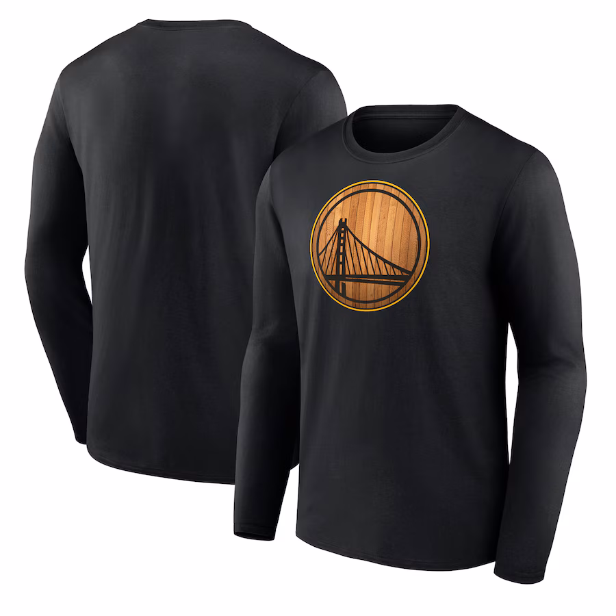 Men's Golden State Warriors  Black Hardwood Long Sleeve T-Shirt - Ujersey Shop