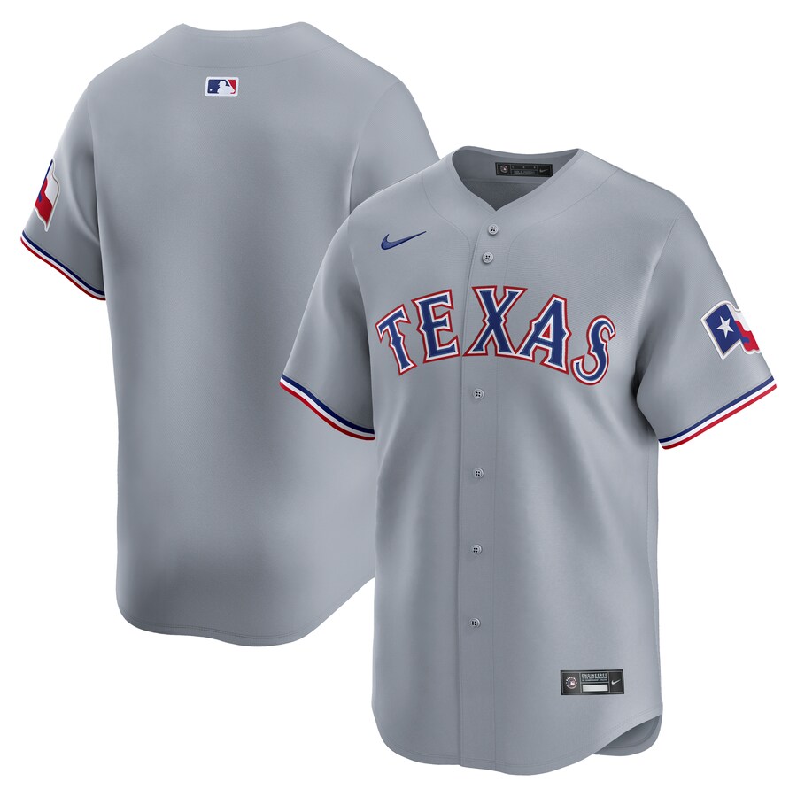 Men's Texas Rangers Nike Gray Road Limited Jersey - Ujersey Shop