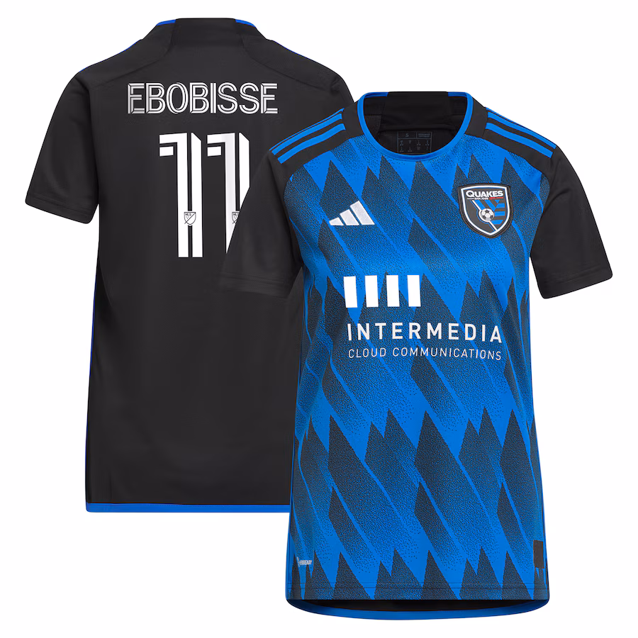 Women's San Jose Earthquakes Jeremy Ebobisse adidas Blue 2023 Active Fault Jersey Replica Jersey - Ujersey Shop