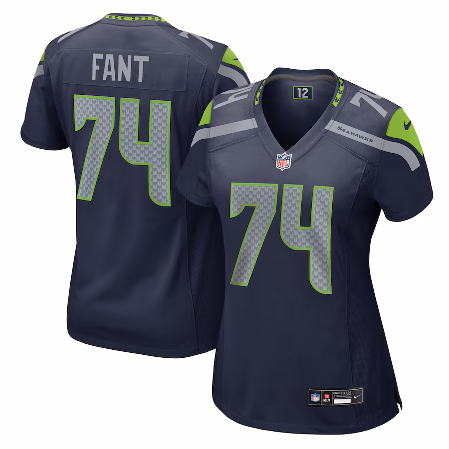 Women's Seattle Seahawks George Fant Nike College Navy Game Jersey - Ujersey Shop