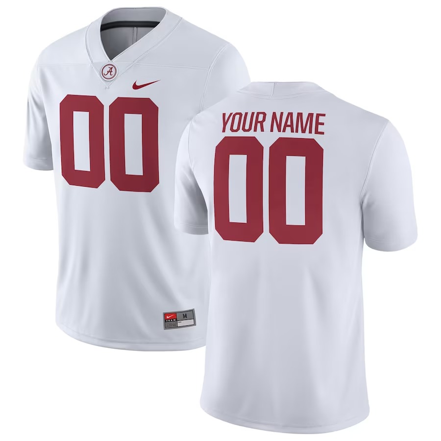 Alabama Crimson Tide Nike Custom Game Football Jersey - White - Ujersey Shop