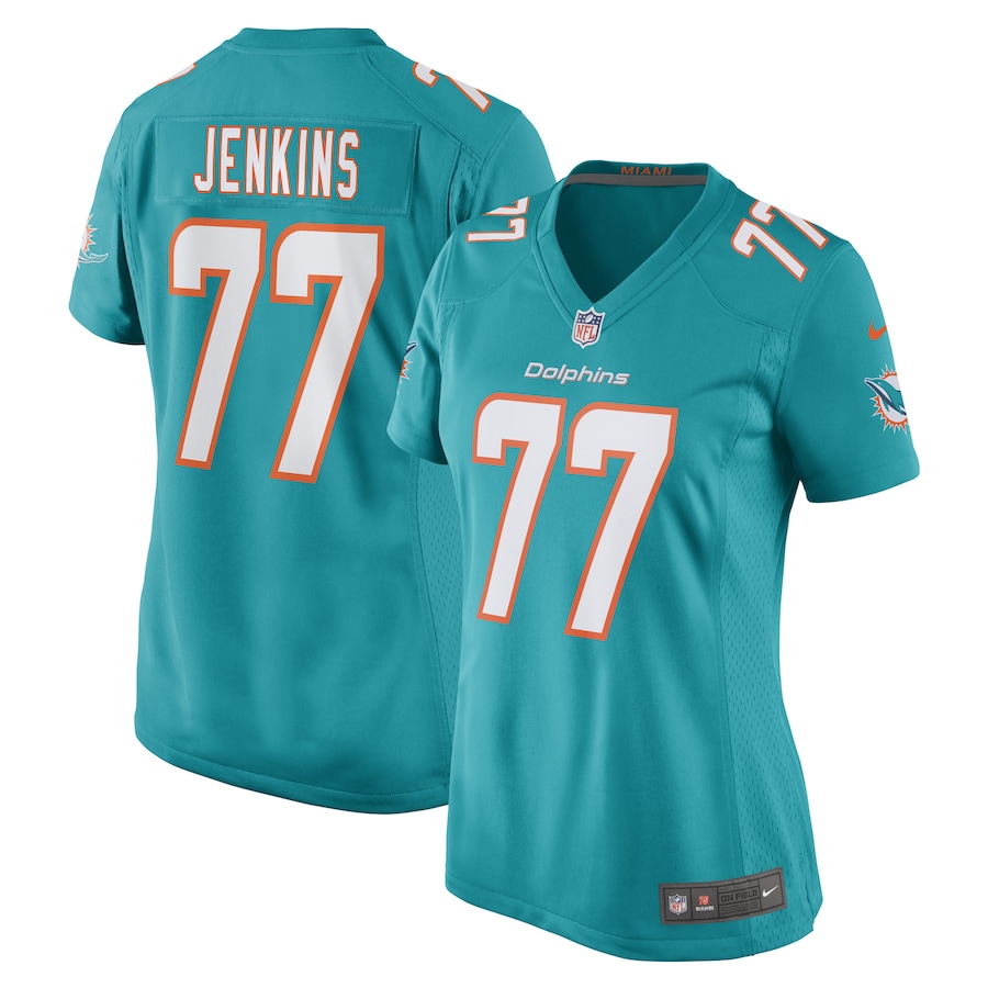 Women's Miami Dolphins John Jenkins Nike Aqua Game Player Jersey - Ujersey Shop