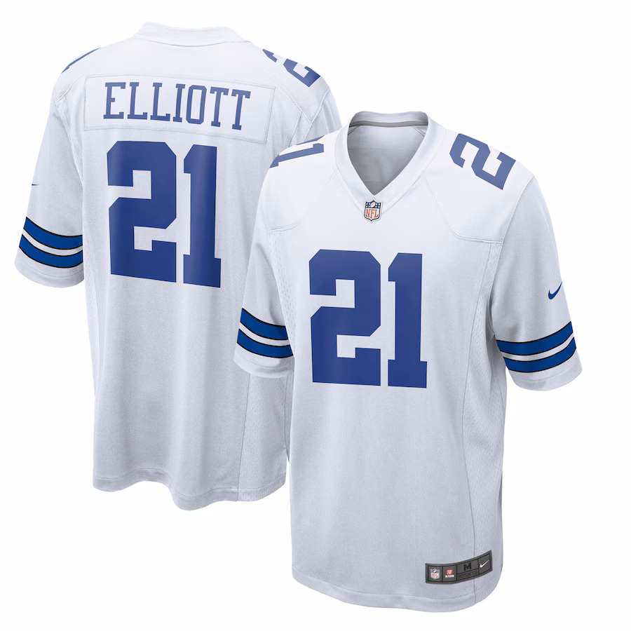 Men's Dallas Cowboys Ezekiel Elliott Nike White Team Game Jersey - Ujersey Shop